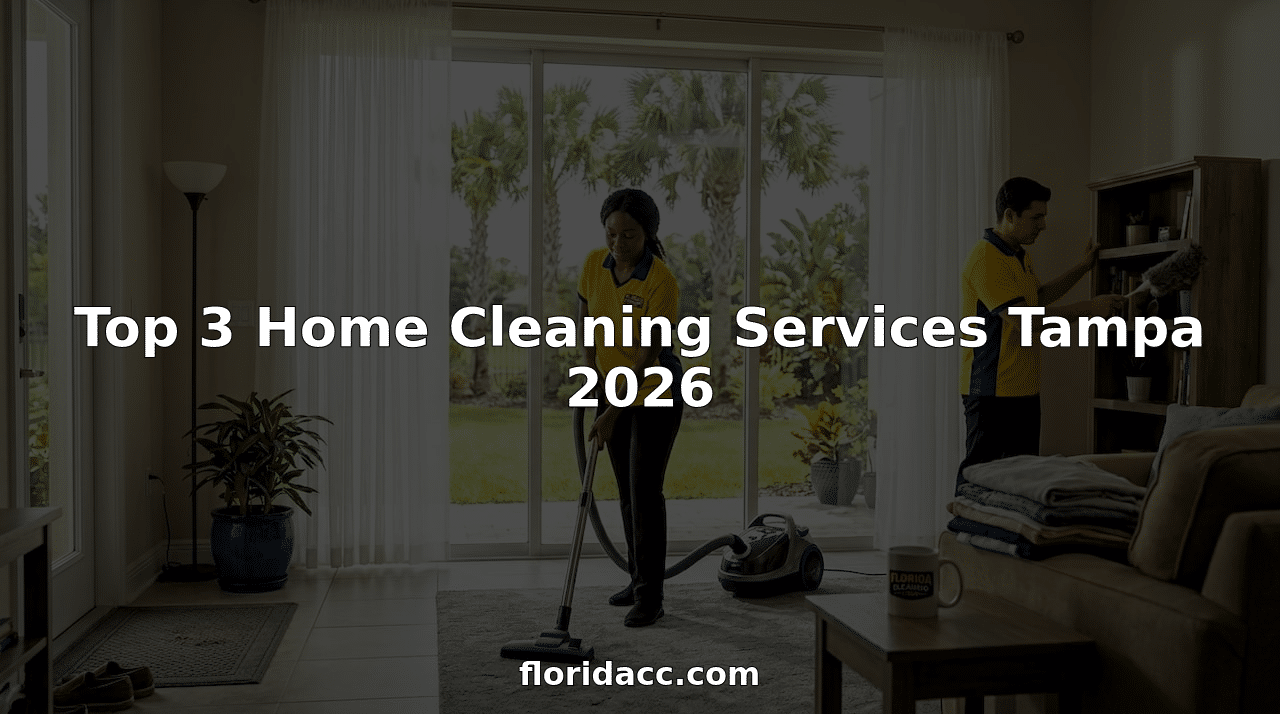 Professional cleaners working in Tampa living room