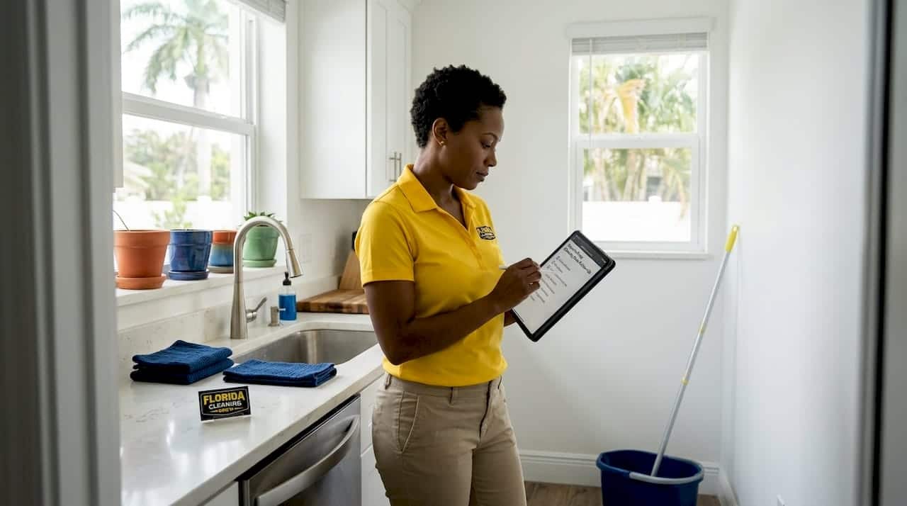 Property manager reviewing turnover checklist