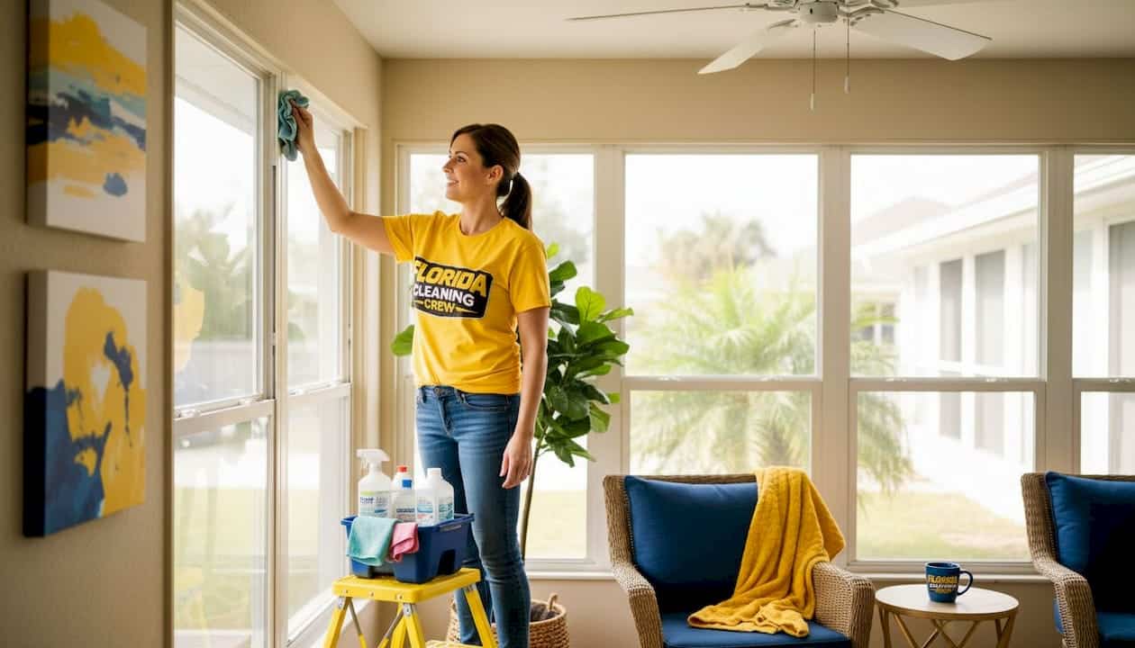 Professional cleaner deep cleaning Tampa Bay home
