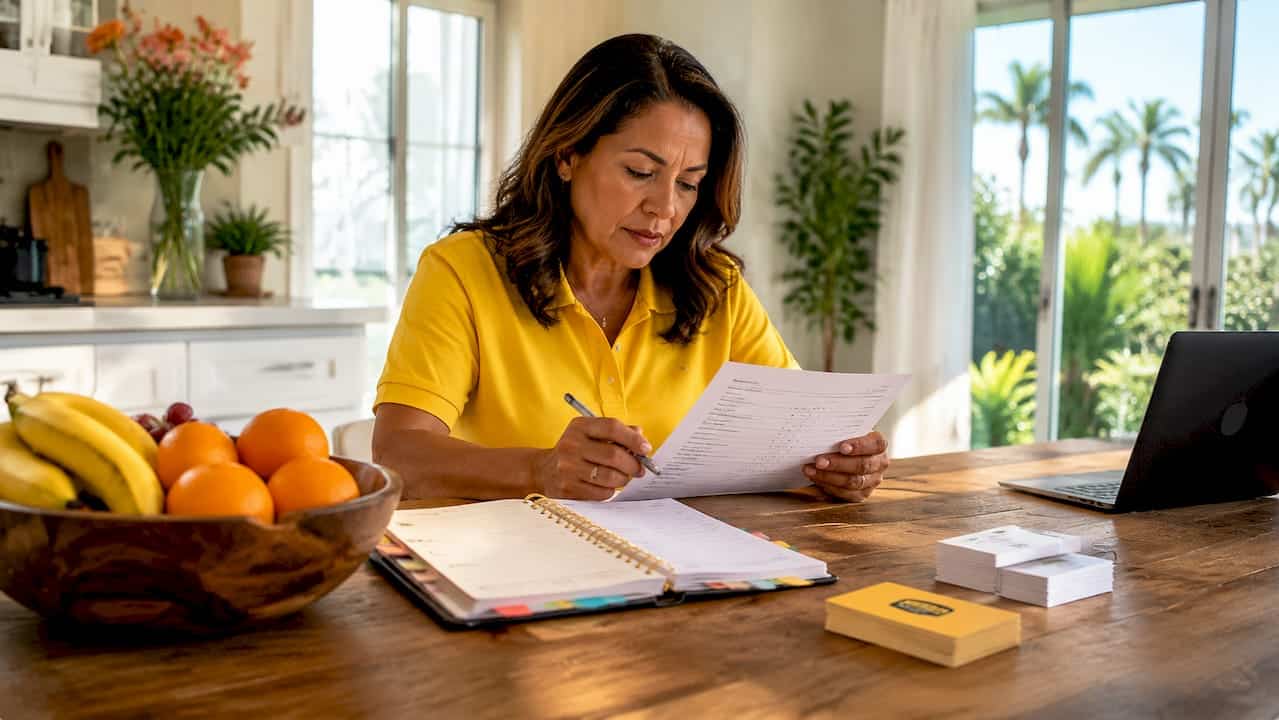 Cleaning business owner reviewing client feedback