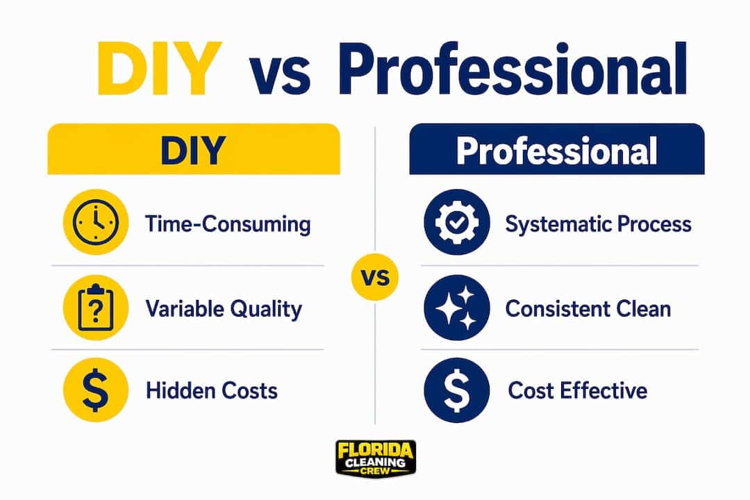 Infographic comparing DIY and professional cleaning benefits