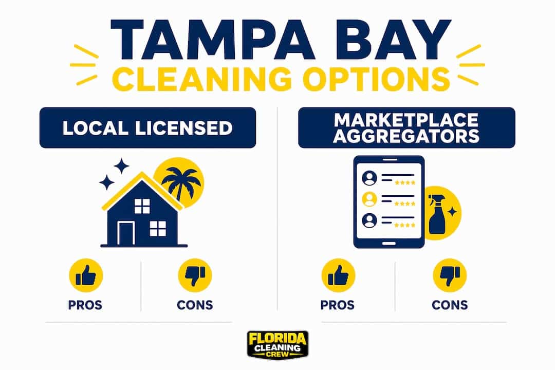 Infographic comparing Tampa Bay cleaning service categories