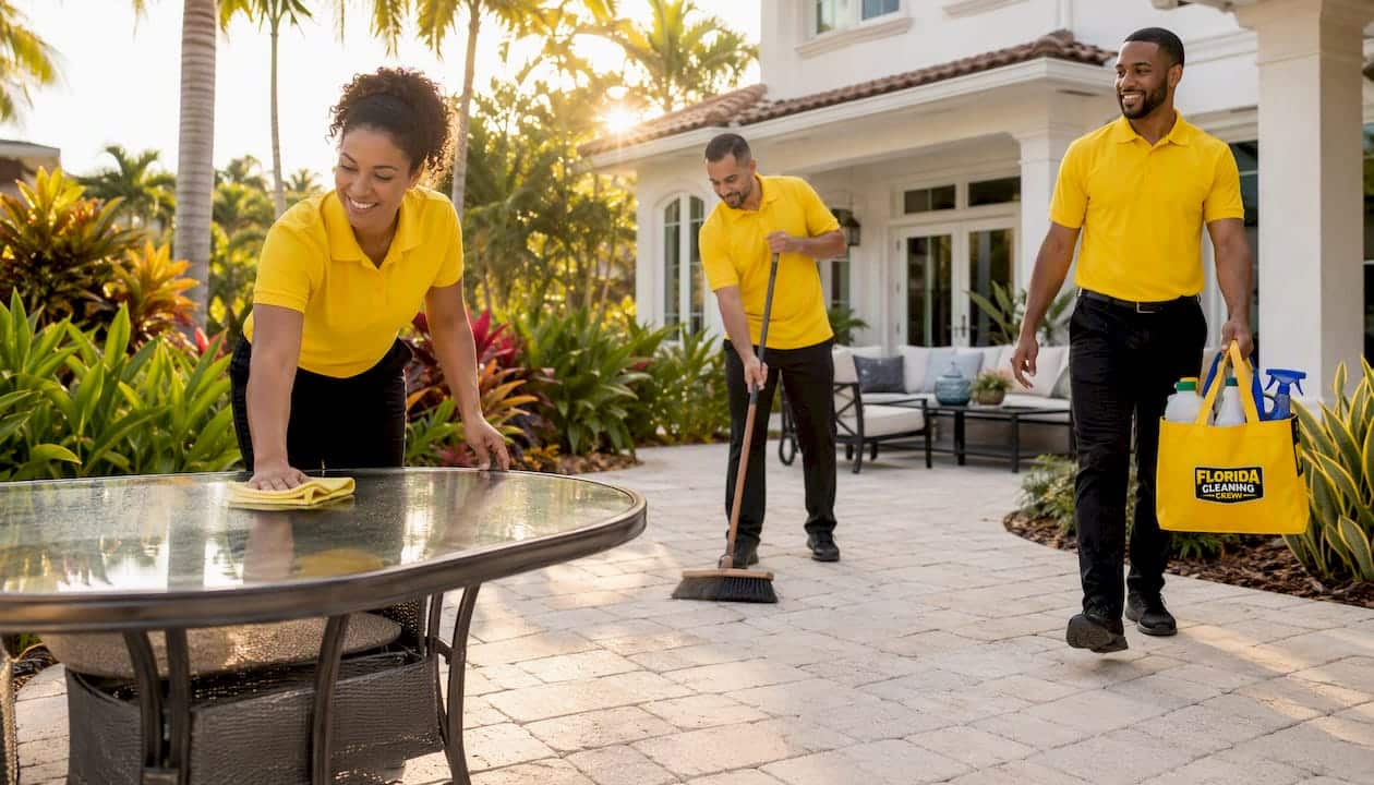 Professional cleaning team working on Tampa Bay home