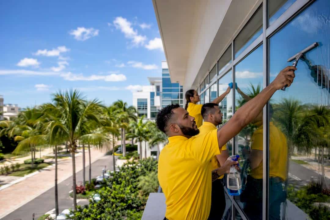 Floridacc crew cleaning Tampa office exterior